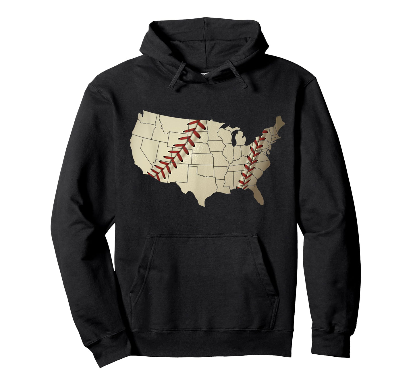Vintage America BASEBALL Team US Country Ball Map Merica Fan T-Shirt