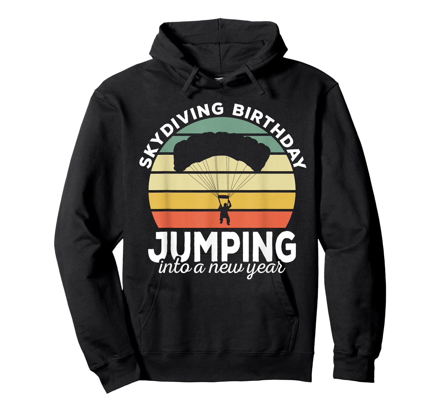 Funny Skydiver Retro Designs Skydiving Birthday Parachuting Vintage Black Unisex-Adults T-Shirt