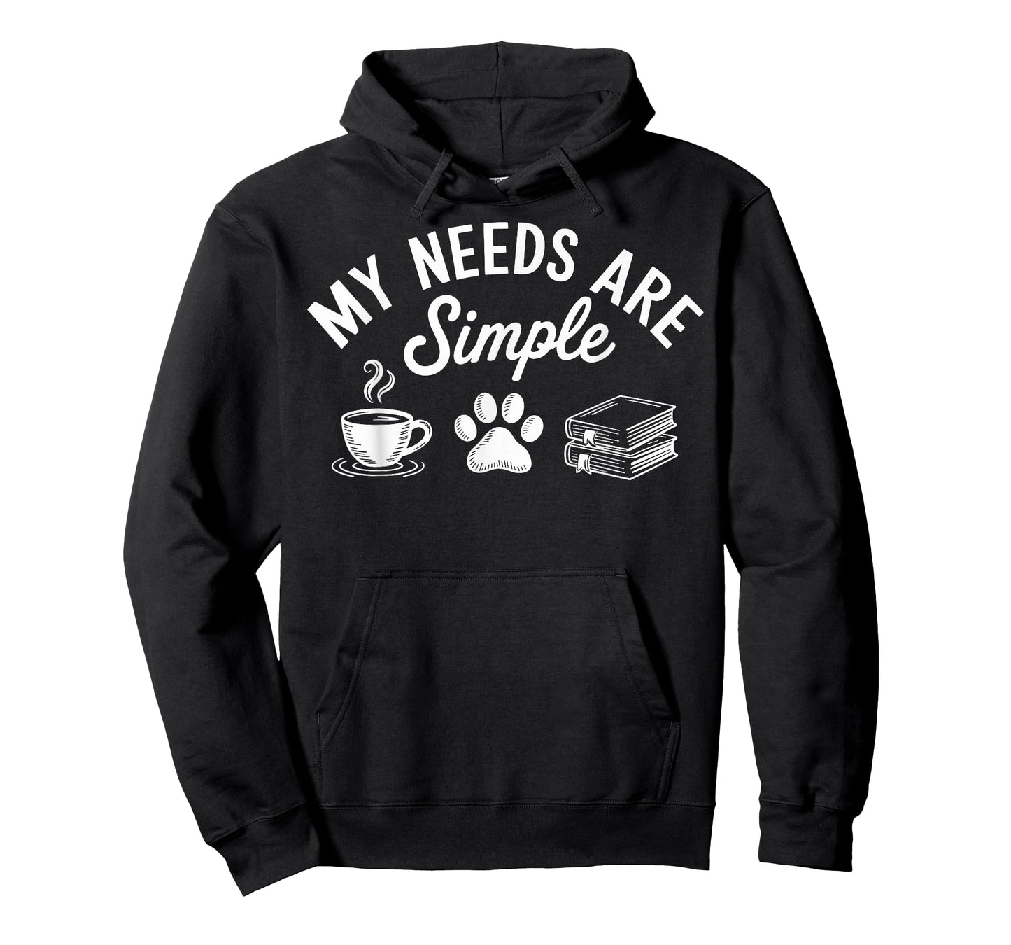 My Needs Are Simple Funny Cat Dog Reading Book Coffee T-Shirt