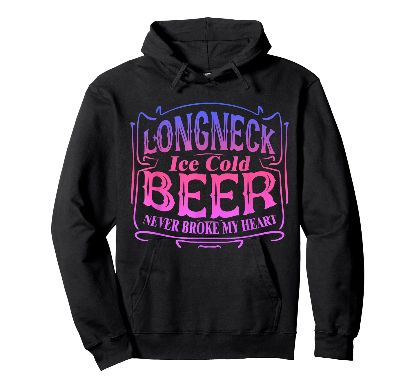 Longneck Ice Cold Beer Never Broke My Heart Apparel T-Shirt