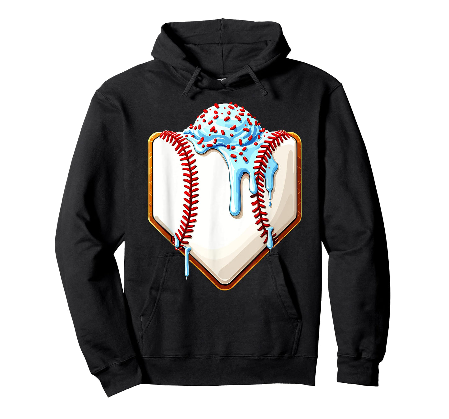 Ice Cream Baseball Drip Home Plate Dripping T-Shirt
