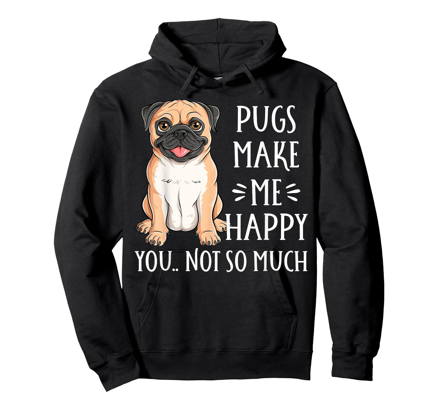Love Pug Dogs Co Unisex-Adults Kids Funny Pug Puppy Dog Lover T-Shirt Black Cartoon Short Sleeve T-Shirt