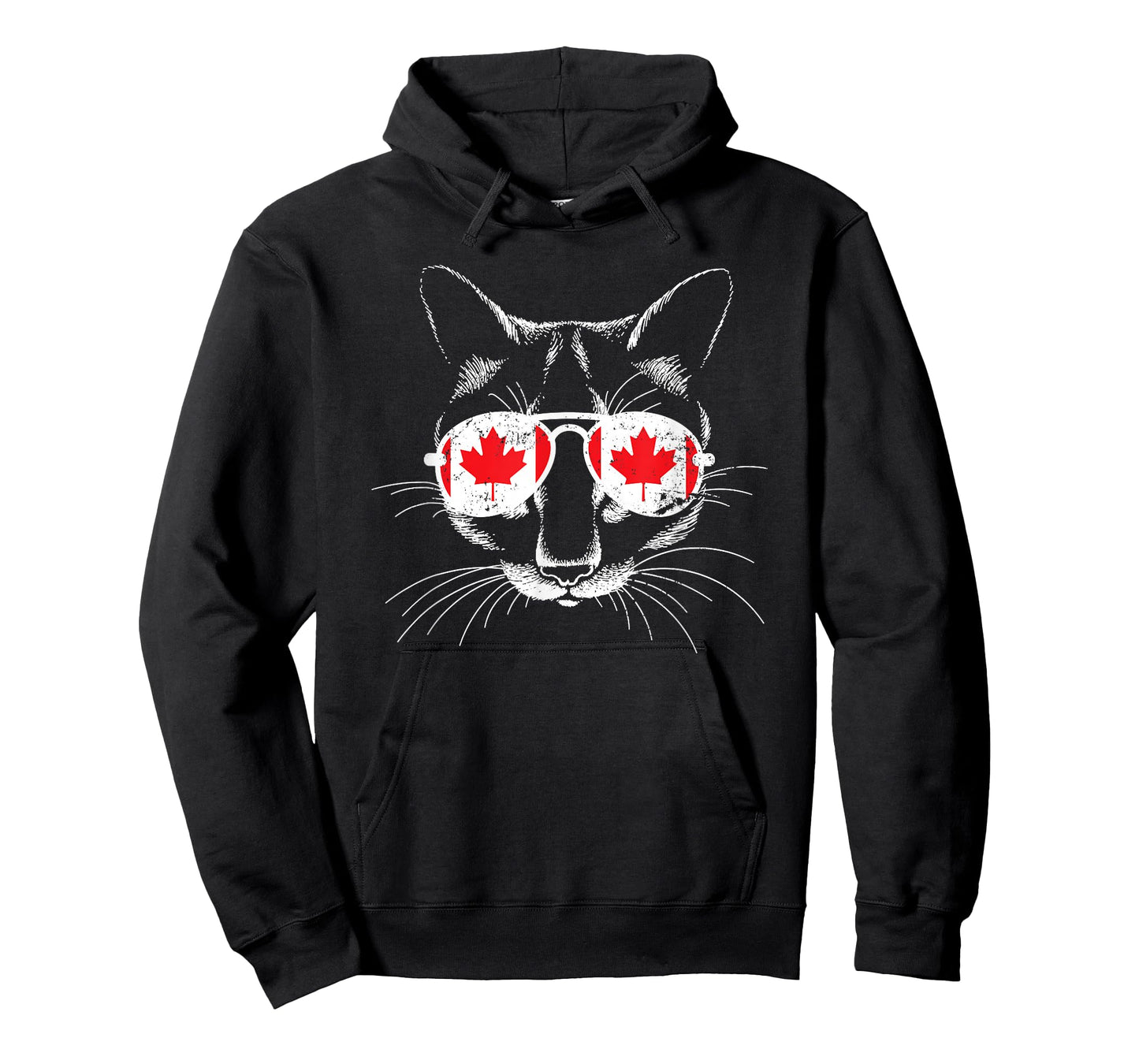 Canadian Cat Animal Canada Flag Sunglasses Canada T-Shirt