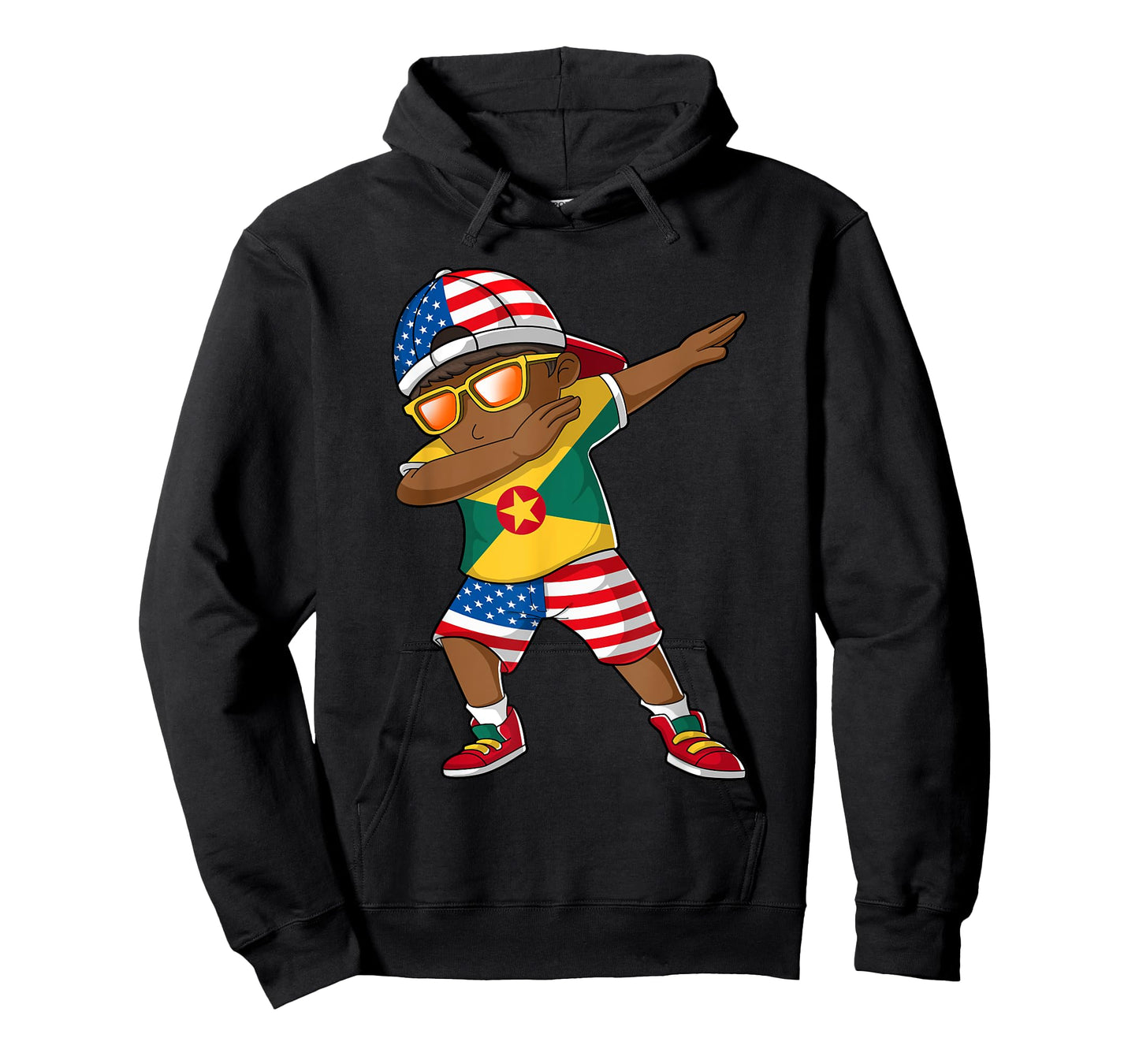 Half American Half Grenadian Boy Kid Grenada Flag Patriotic T-Shirt
