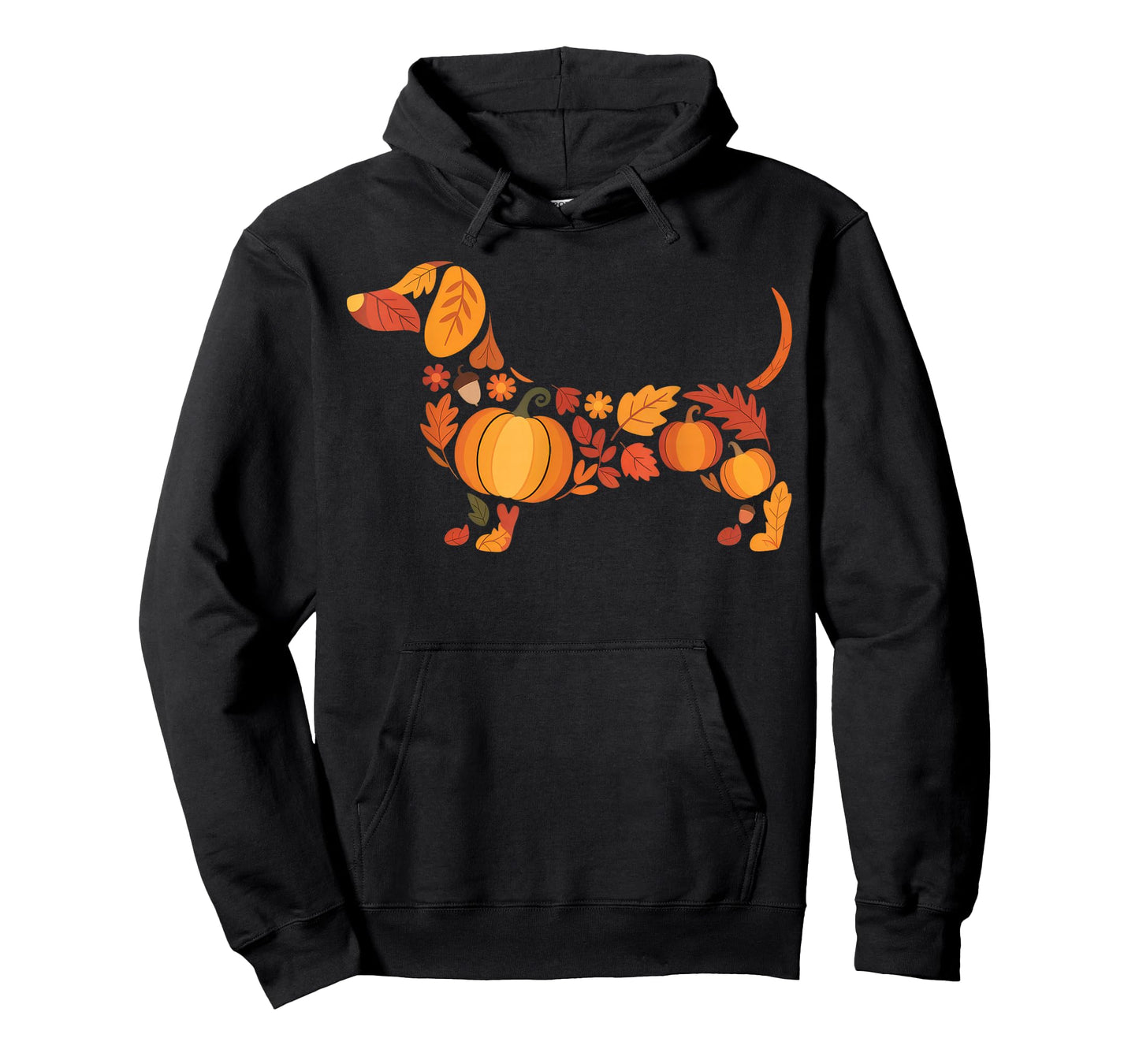 Fall Dachshund Pumpkin Autumn Leaves Cute Dog Lovers T-Shirt