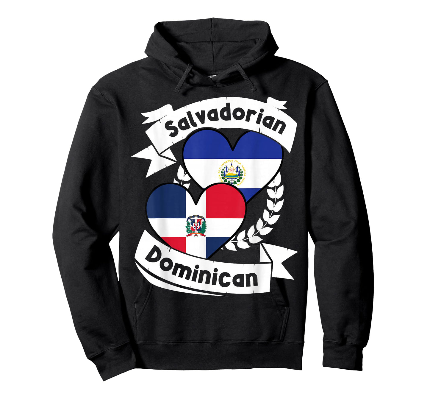 Salvadorian Dominican Heart Flags El Salvador Dominican T-Shirt