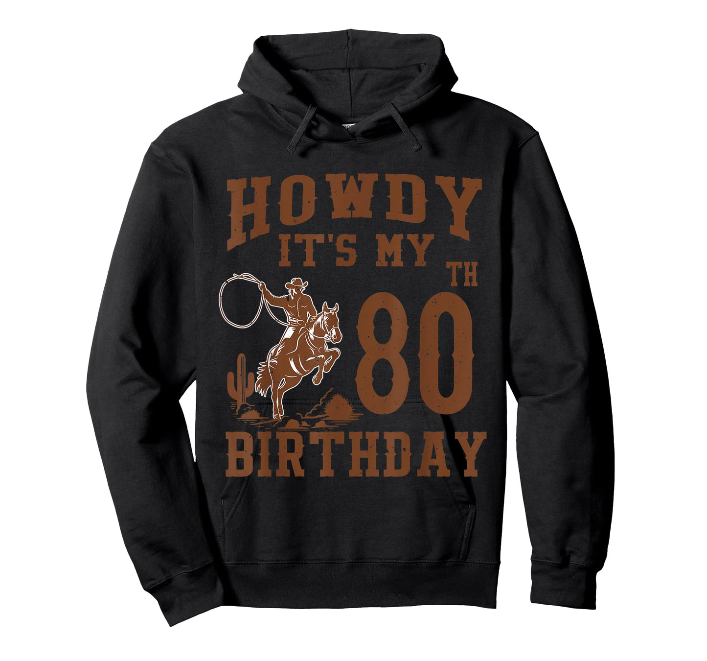 Howdy It's My 80th Birthday Western Cowboy 80 Year Old Bday T-Shirt