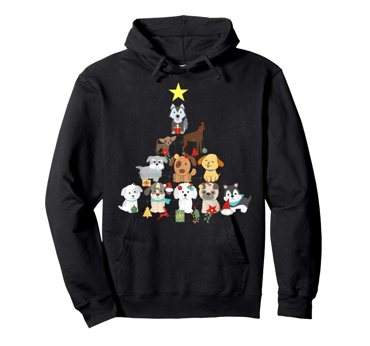 Christmas Dog Tree T-Shirt Cute Funny Puppy Dogs Xmas Tee T-Shirt