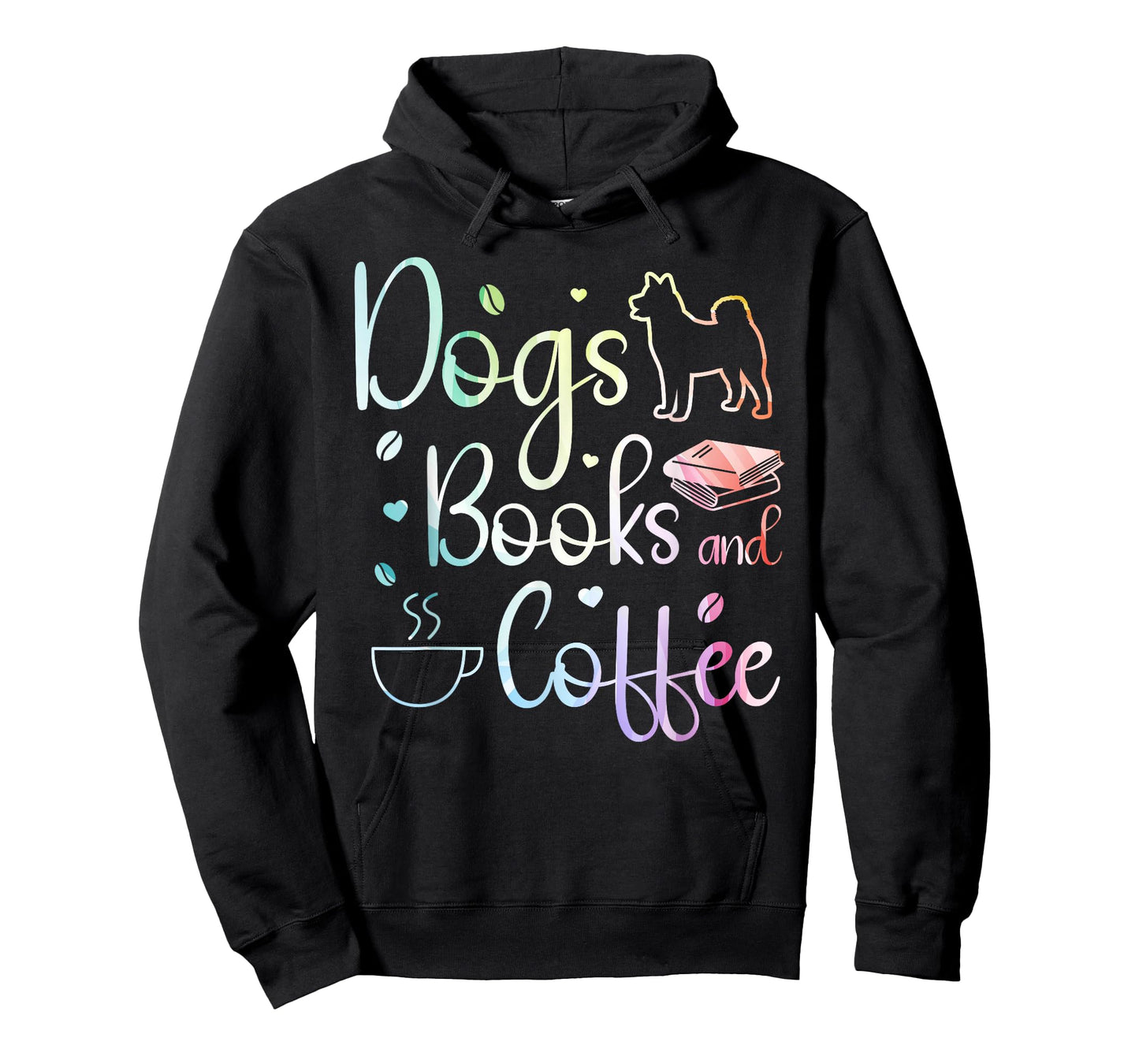Dogs Books and Coffee T-Shirt