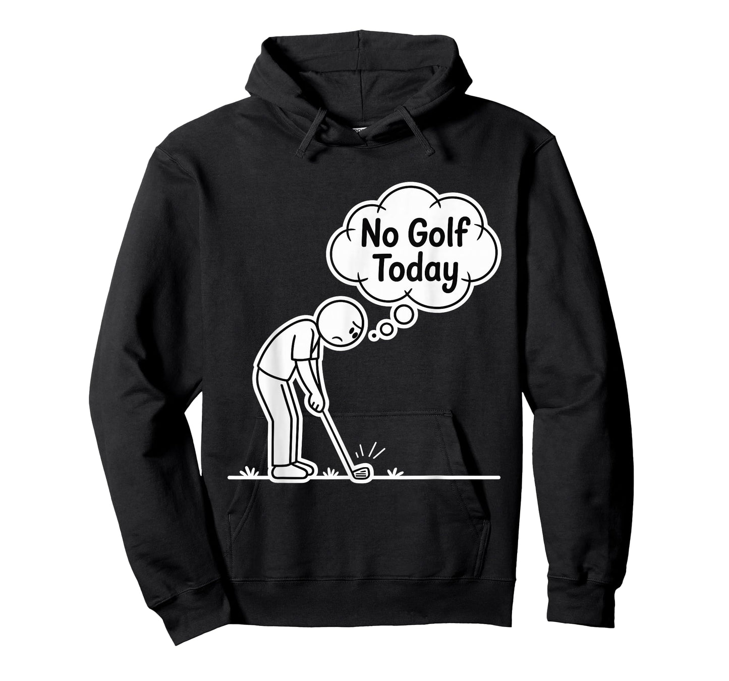 No Golf Today Stickman Design for Golf Lovers and Golfer T-Shirt