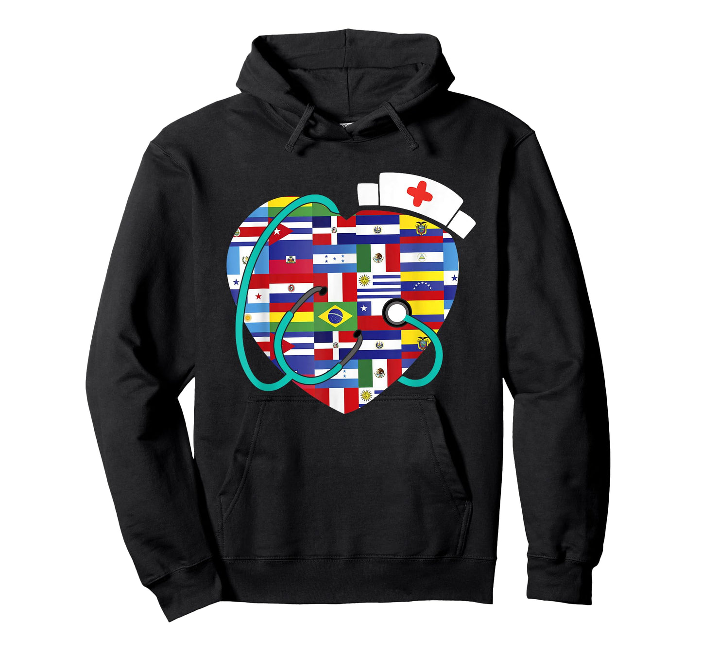 Hispanic Heritage Month Latino Countries Flags Nurse T-Shirt