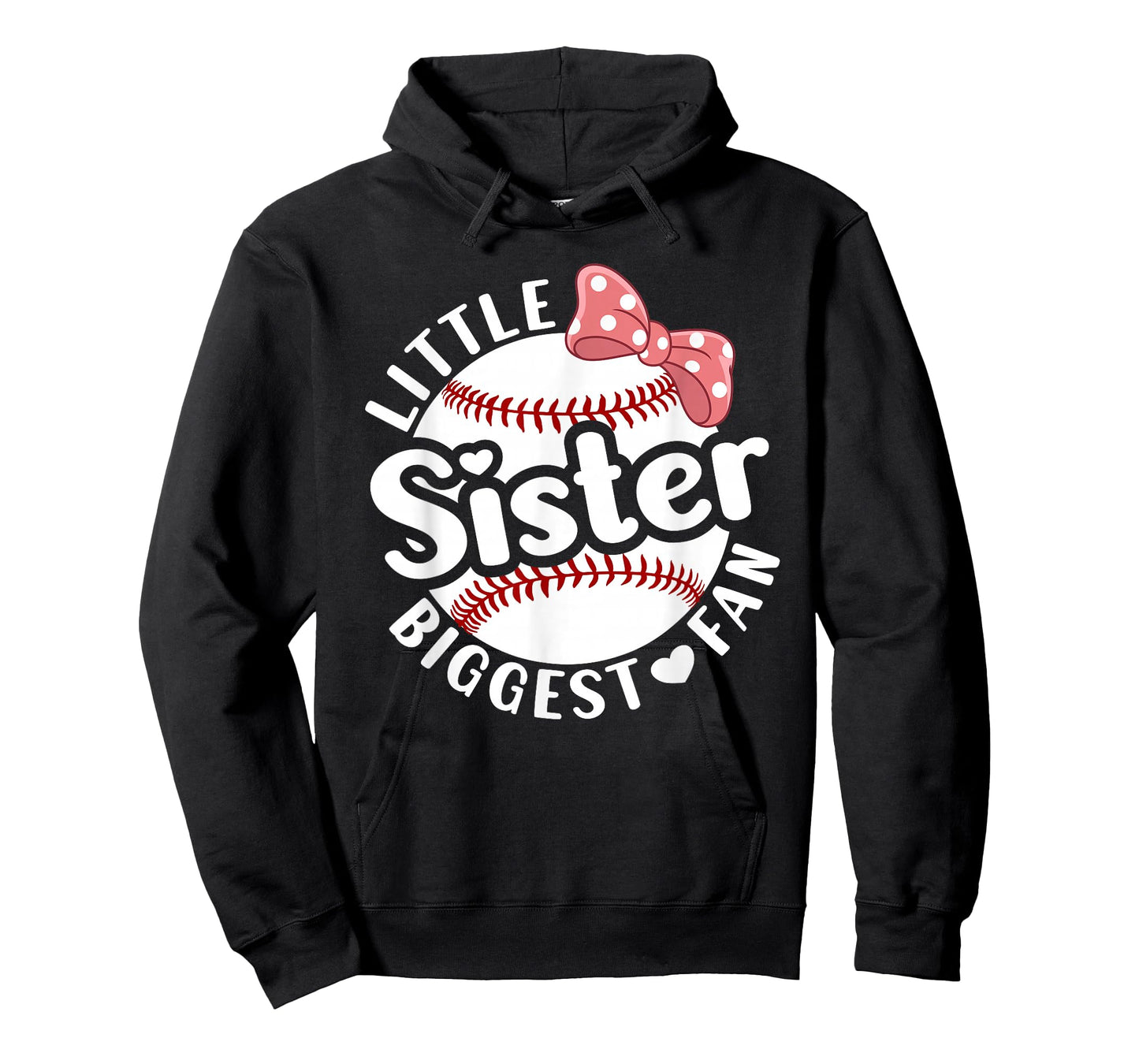 Little Sister Biggest Fan Baseball Sister T-Shirt