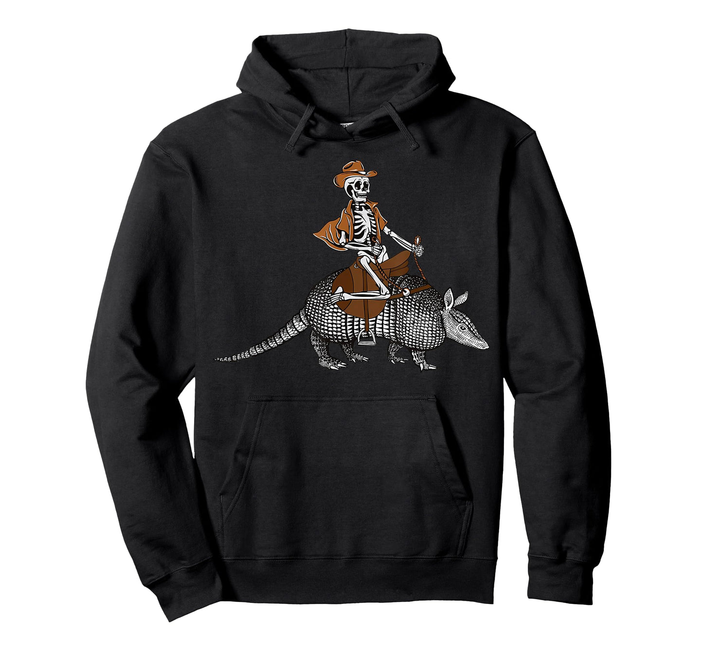 Vintage Cowboy Skeleton Riding Armadillo Western Style T-Shirt