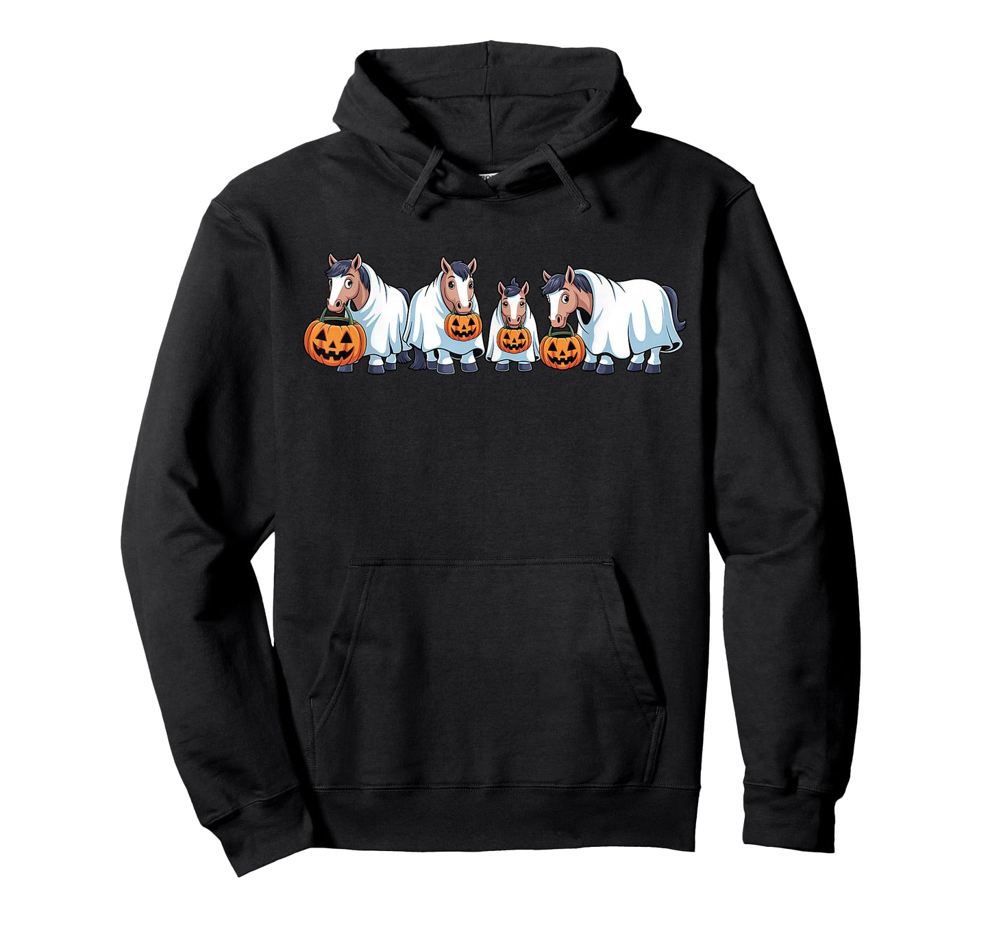 Spooky Horses Ghost Funny Halloween Animals Lover Pumpkin T-Shirt