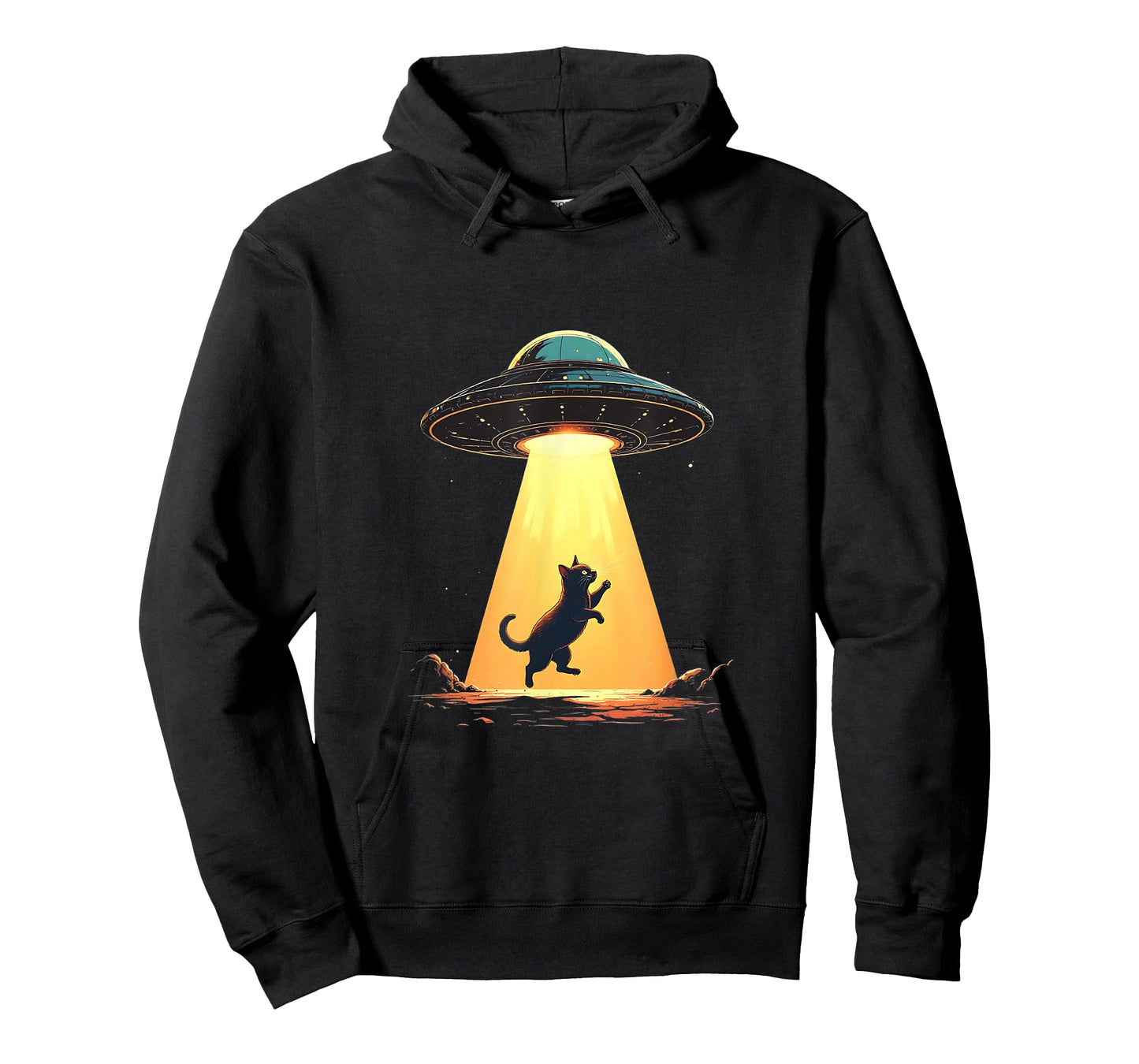 Cat Abduction by UFO Space Theme Funny Pet Lover Design T-Shirt