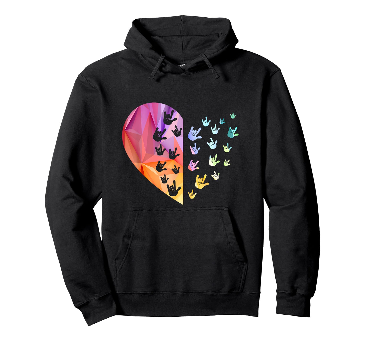 Sign Language Heart - ASL T-Shirt for Deaf Gift, Teacher