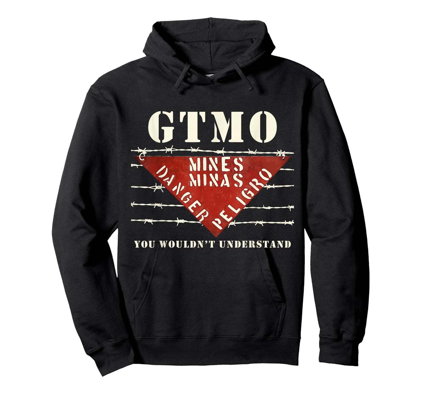 GTMO Land Mine Barbed Wire Sign - Guantanamo Bay Cuba T-Shirt