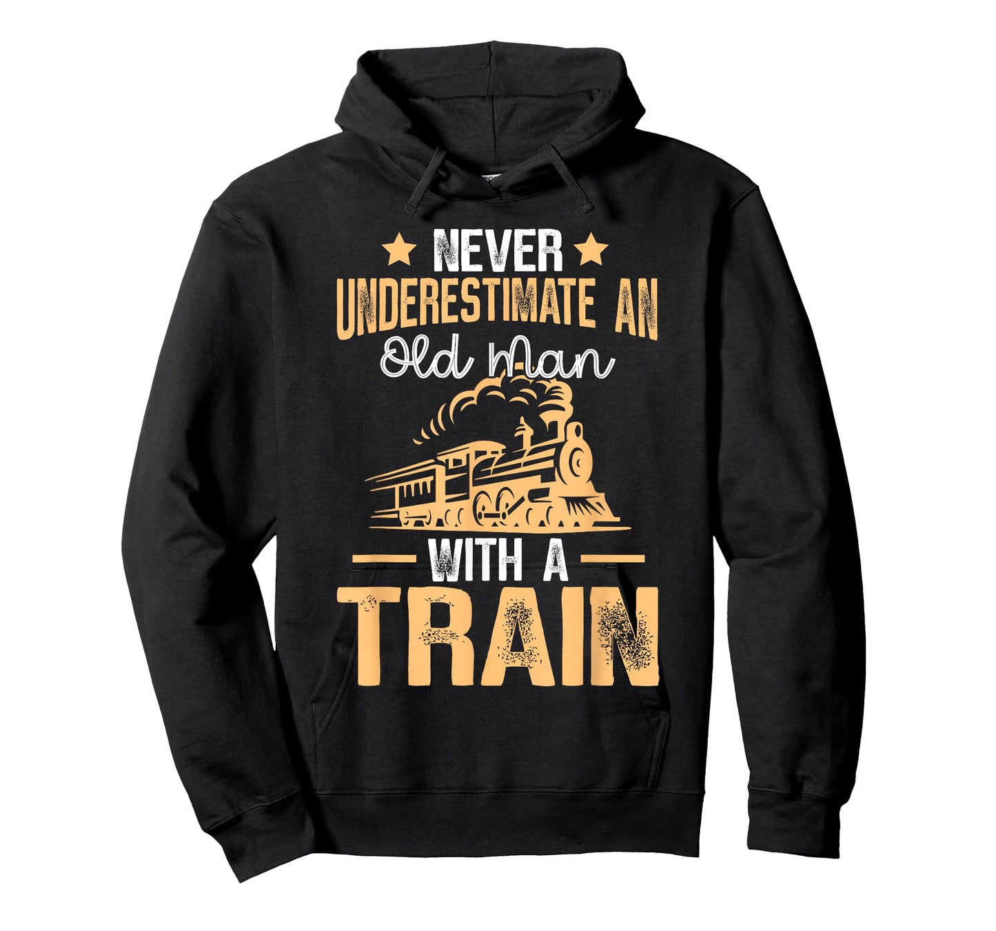Train Saying - Never Underestimate An Old Man With A Train T-Shirt