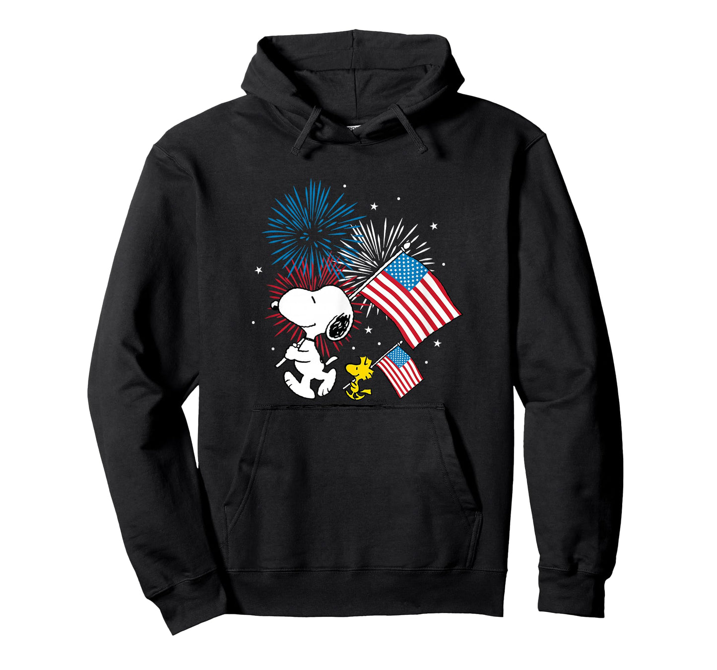 Peanuts - Snoopy & Woodstock American Flags & Fireworks T-Shirt