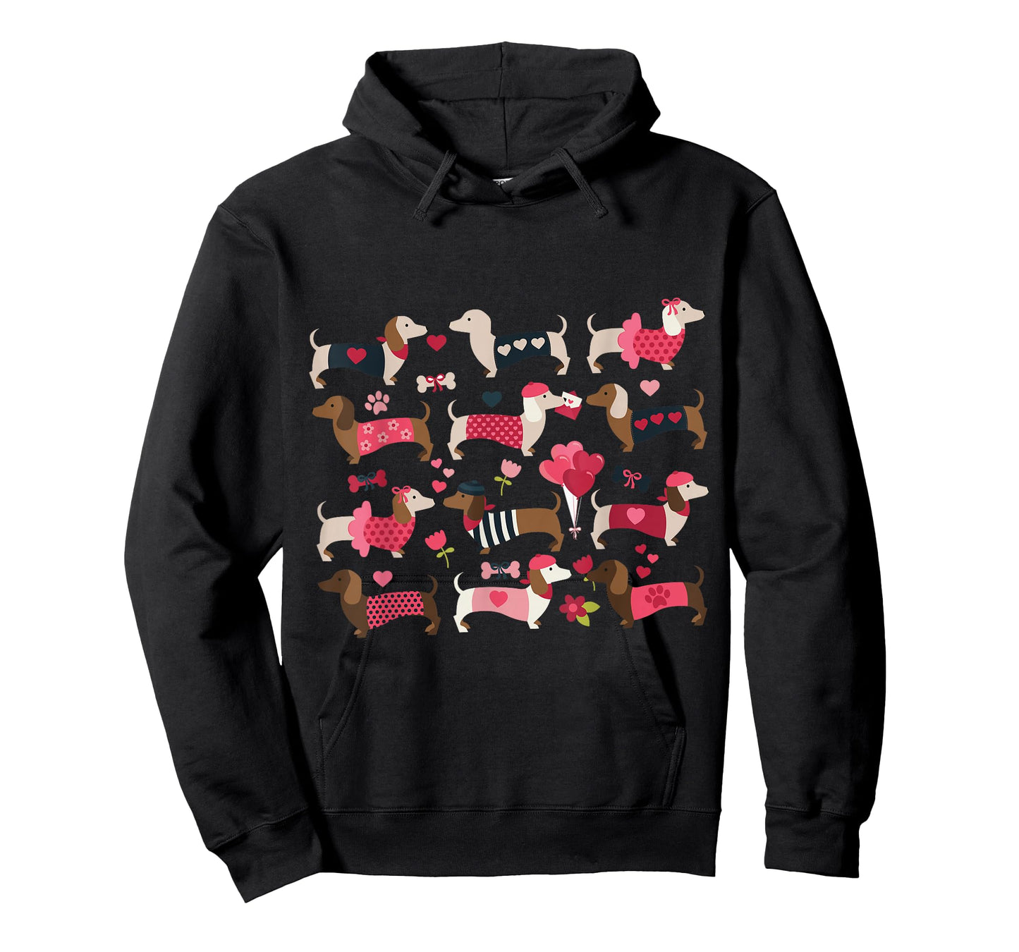 Doxie in Dog Dress Valentines Weiner Dachshund T-Shirt