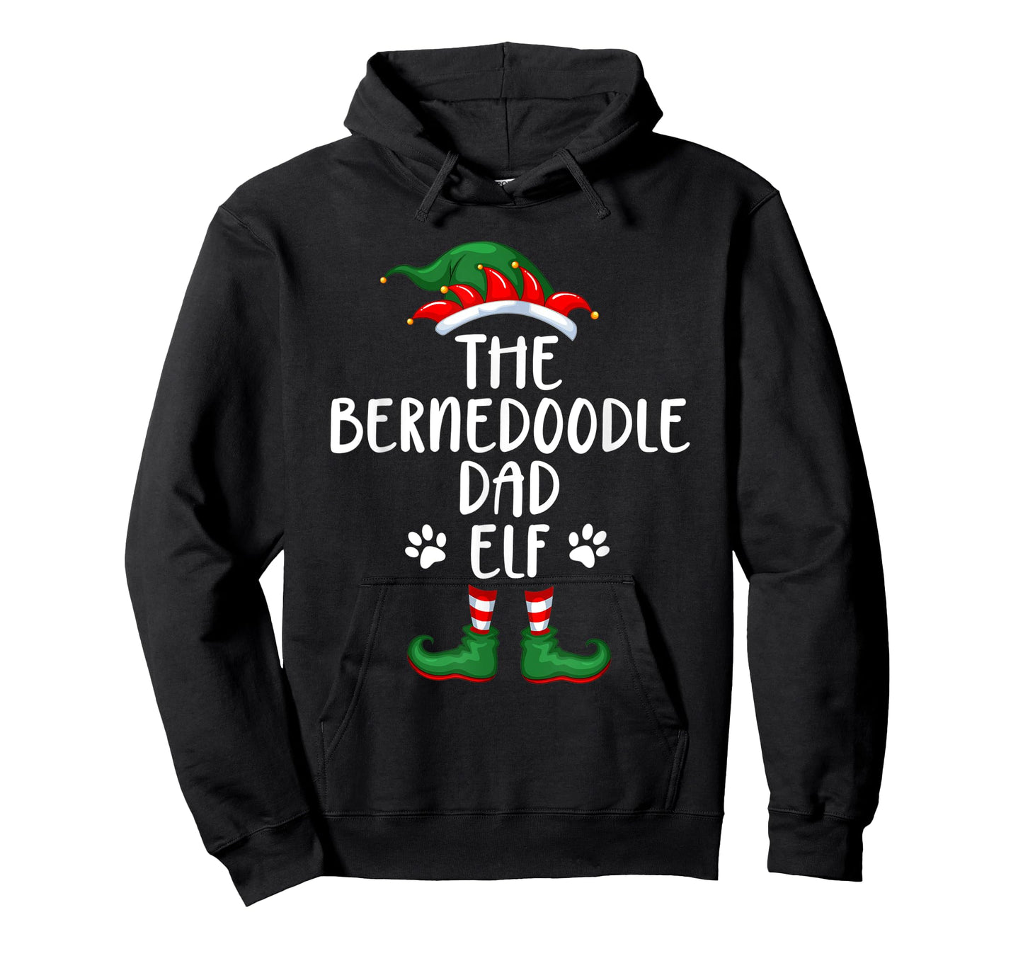 Bernedoodle Dad Dog Elf Christmas Funny Matching Xmas Pajama T-Shirt