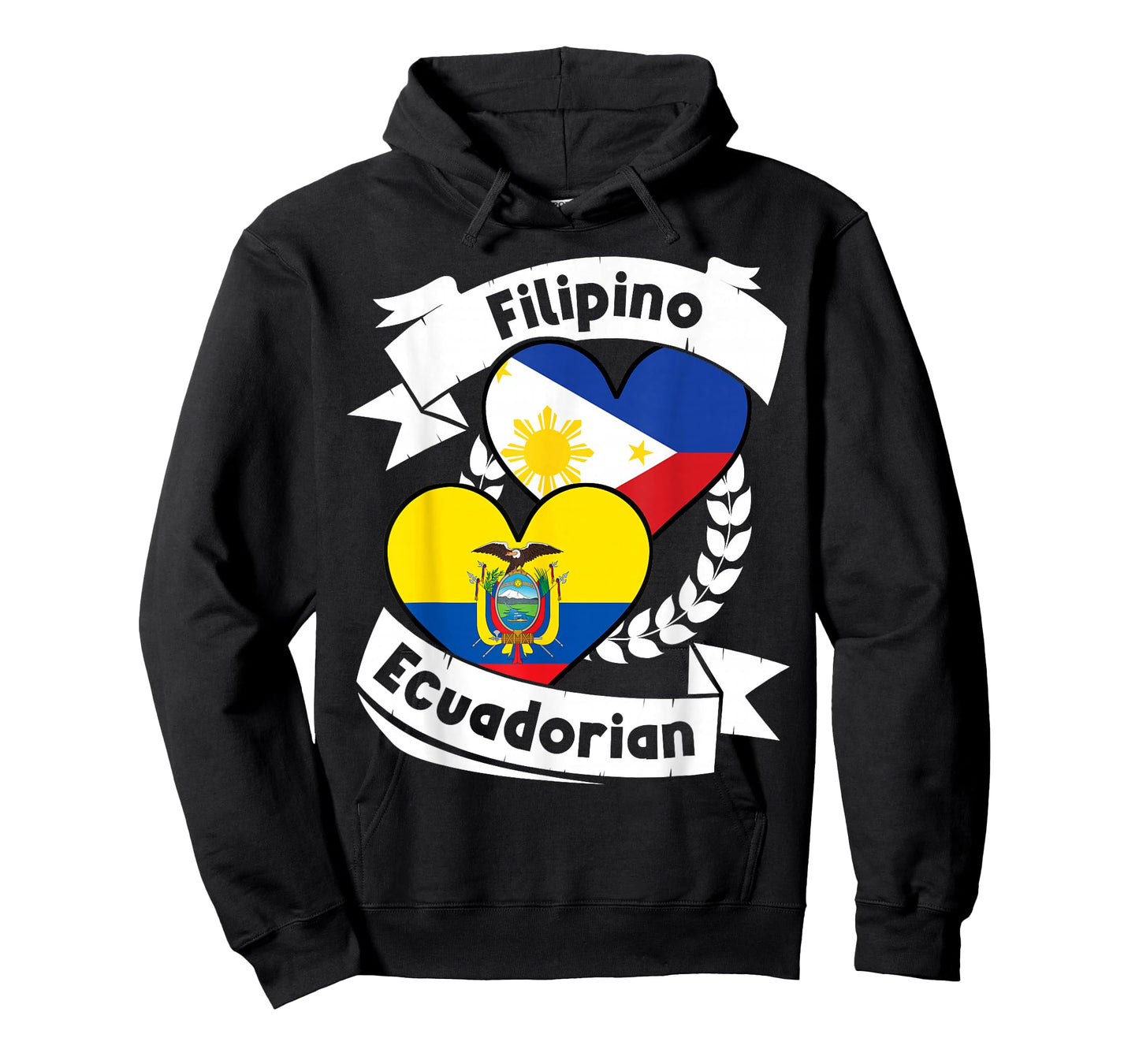 Filipino Ecuadorian Heart Flags Philippines Ecuador T-Shirt