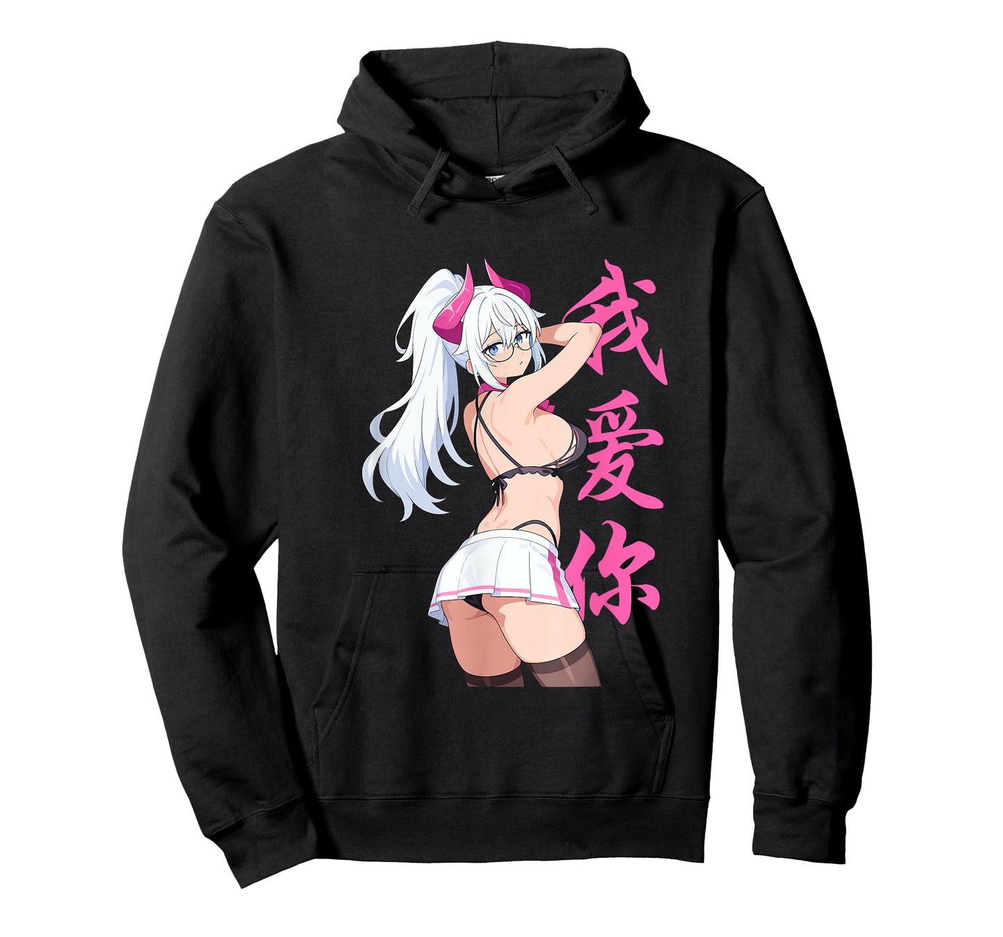 Waifu Sexy Anime Girl Horns Mini Skirt Japanese Retro Art T-Shirt