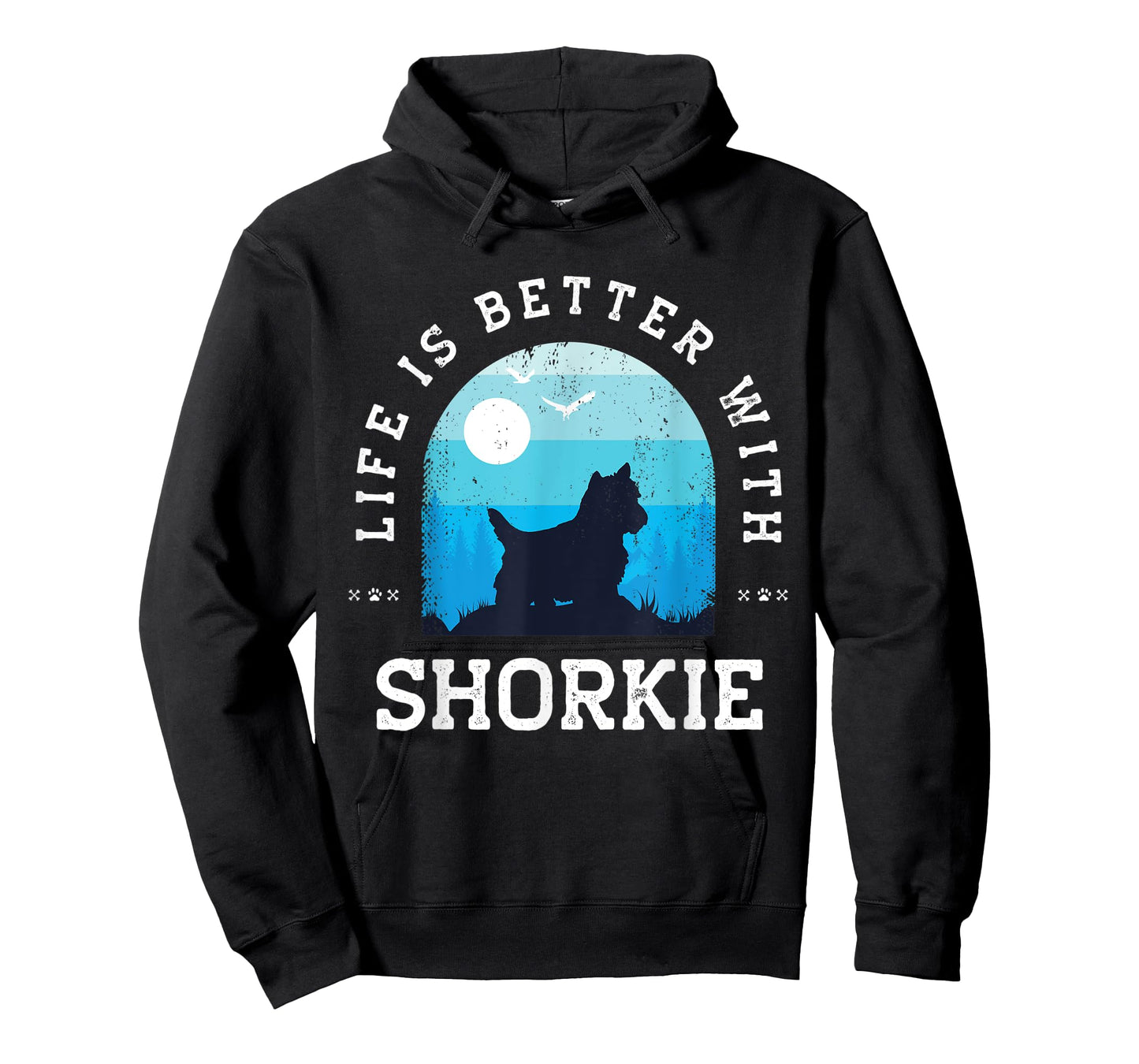 Life Better Shorkie Vintage Blue Dog Mom Dad T-Shirt for Men Women Kids
