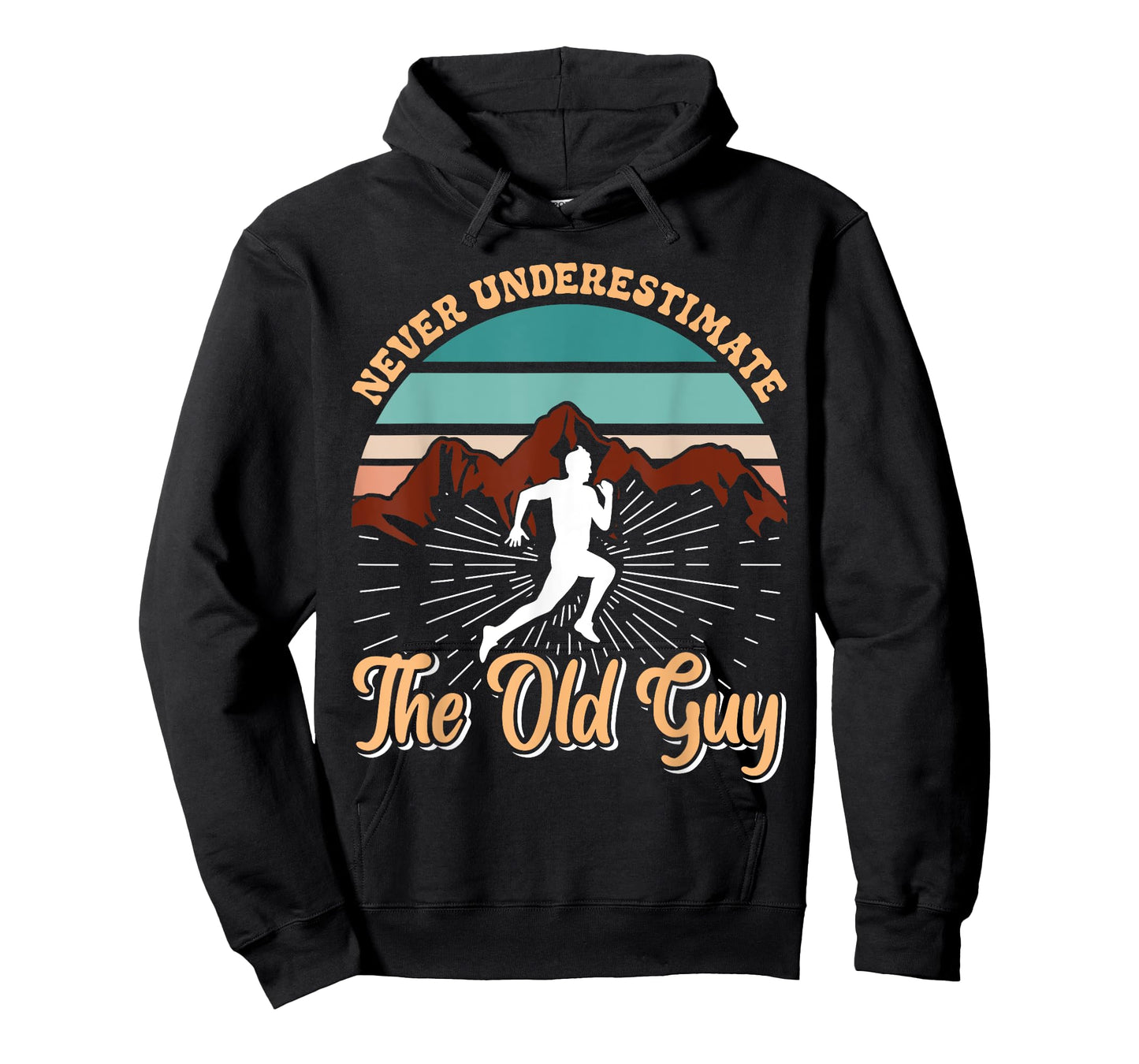 Grandpa NEVER UNDERESTIMATE THE OLD GUY Funny Runner T-Shirt
