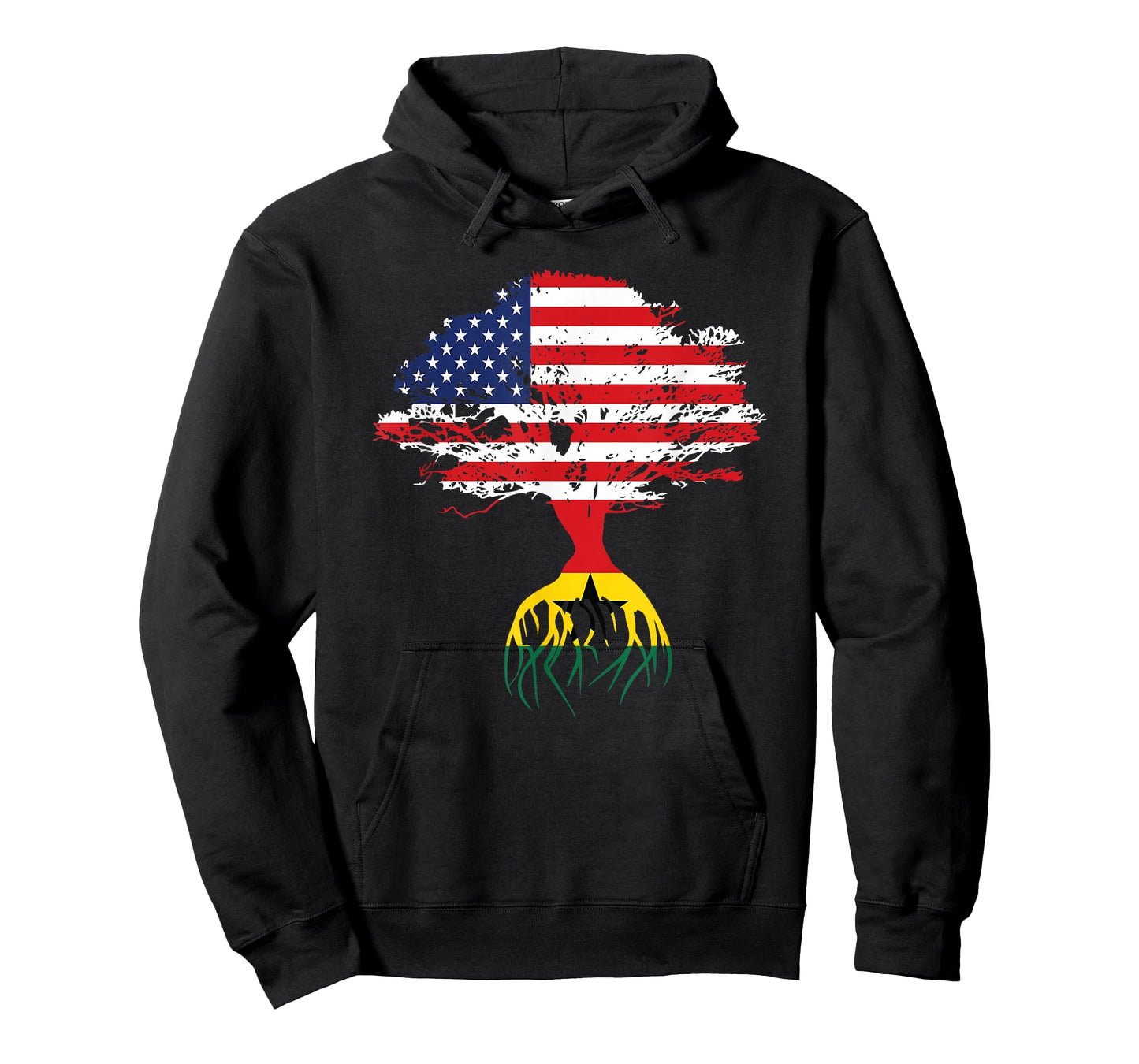 Ghanaian Roots American Flag Ghana Gifts T-Shirt
