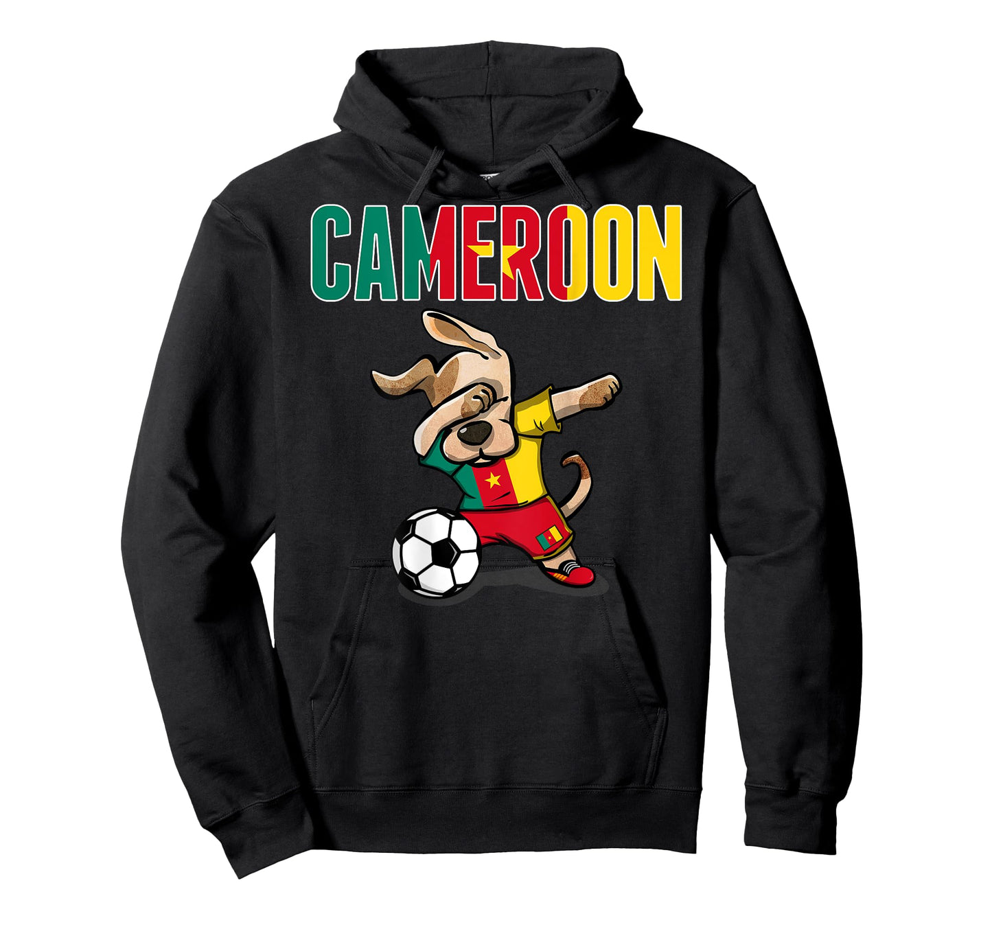 Dabbing Dog Cameroon Soccer Lovers Jersey Cameroonian Flag Men Women Kids T-Shirt