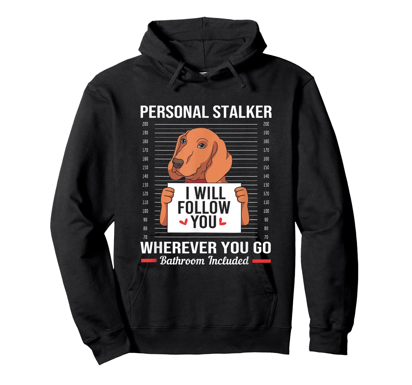 Redbone Coonhound Mugshot Personal Stalker Dog T-Shirt