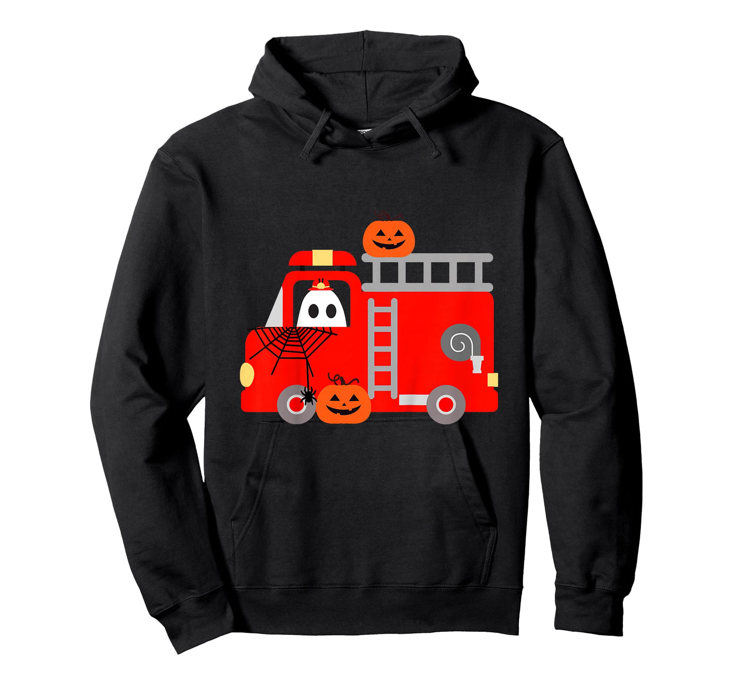Toddler Boy Firetruck Halloween Fire Truck Firefighter Ghost T-Shirt