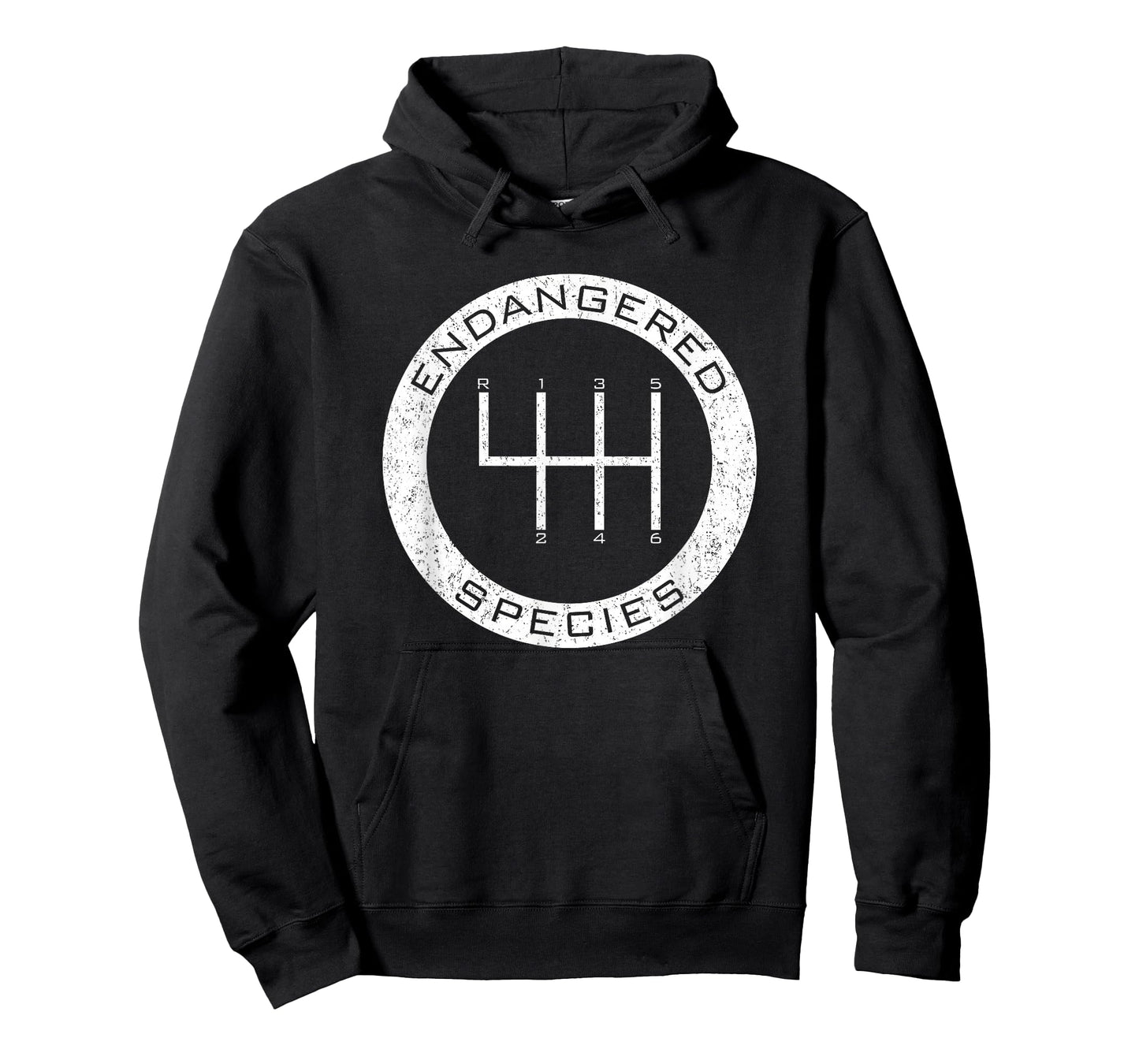 Car Guy Distressed Endangered Species 6 Speed Manual Shifter T-Shirt