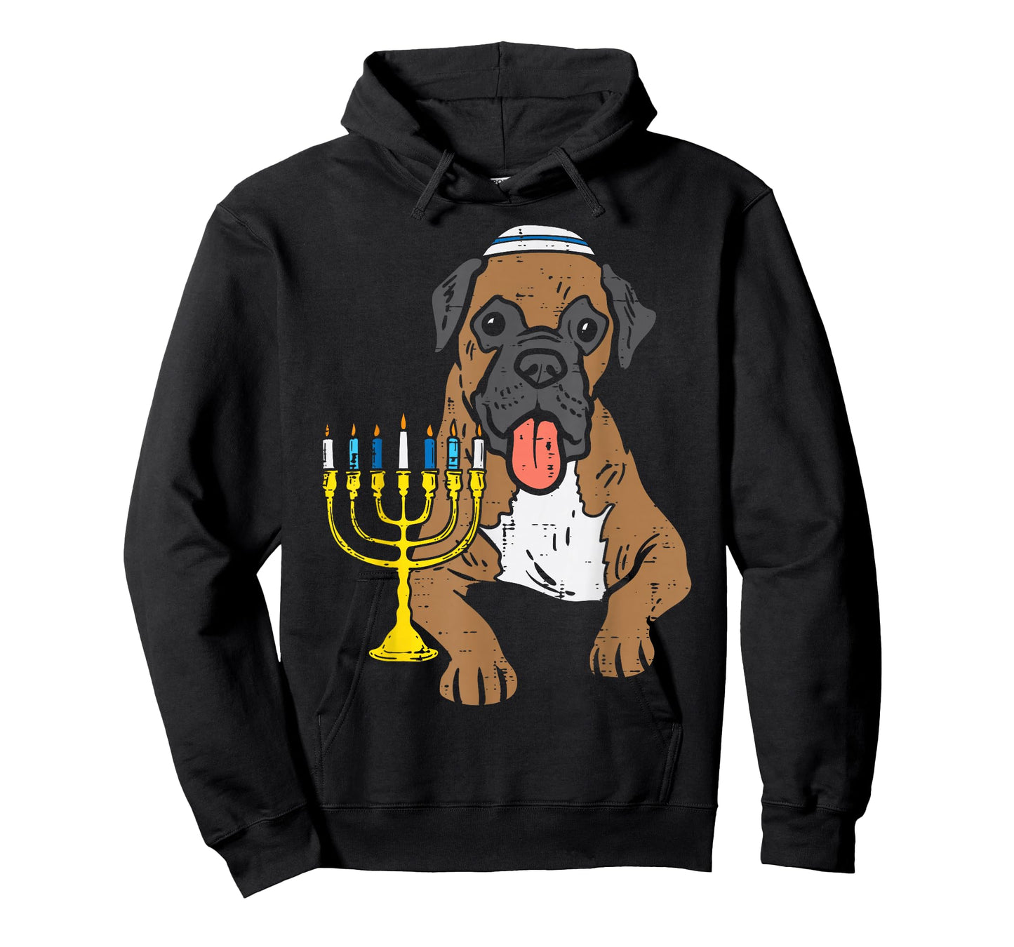 Jewish Boxer Dog Menorah Hanukkah Pajamas Chanukah PJs T-Shirt