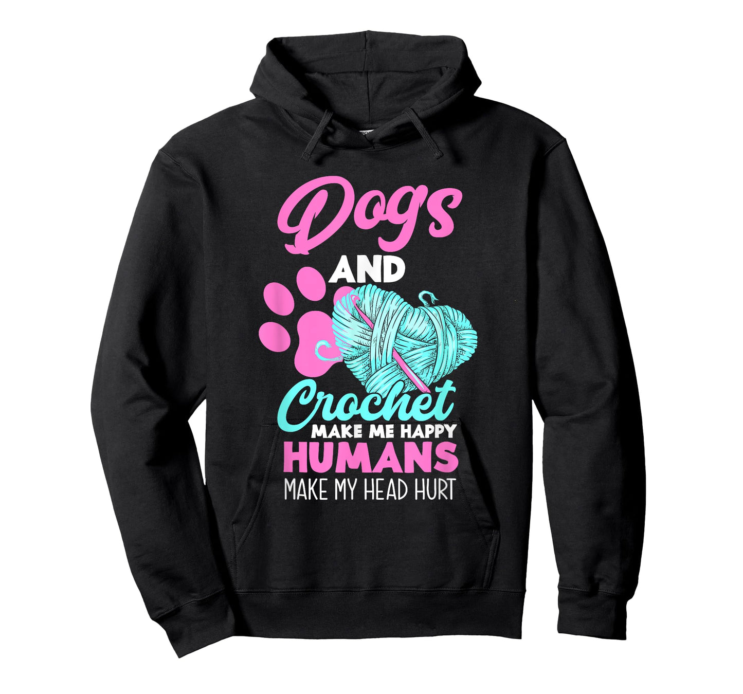 Dogs and Crochet Make Me Happy Funny Crocheting T-Shirt