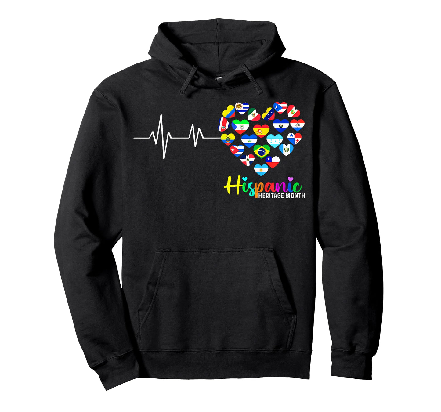 Hispanic Heritage Month All Countries Heartbeat Men Women T-Shirt