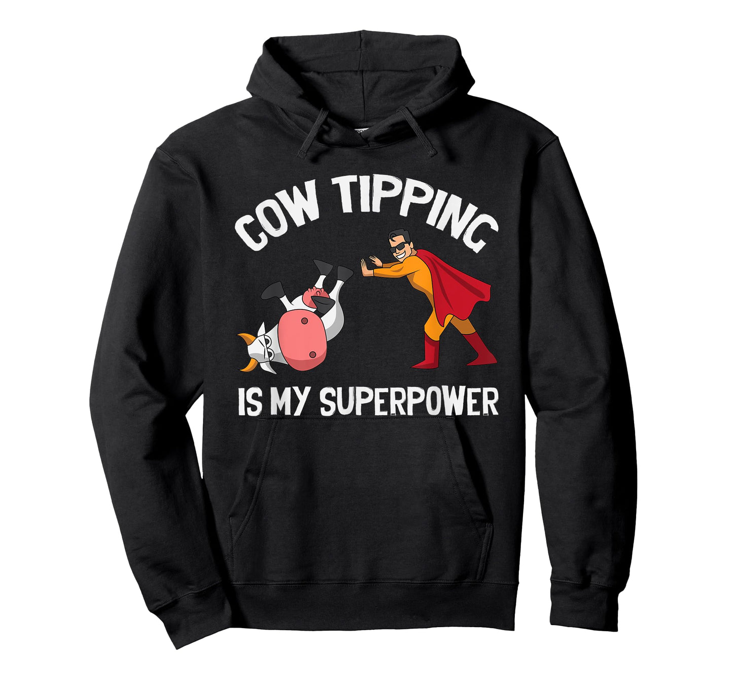 Funny Cow Tipping Redneck Super Hero Humor Country Farm Boy T-Shirt