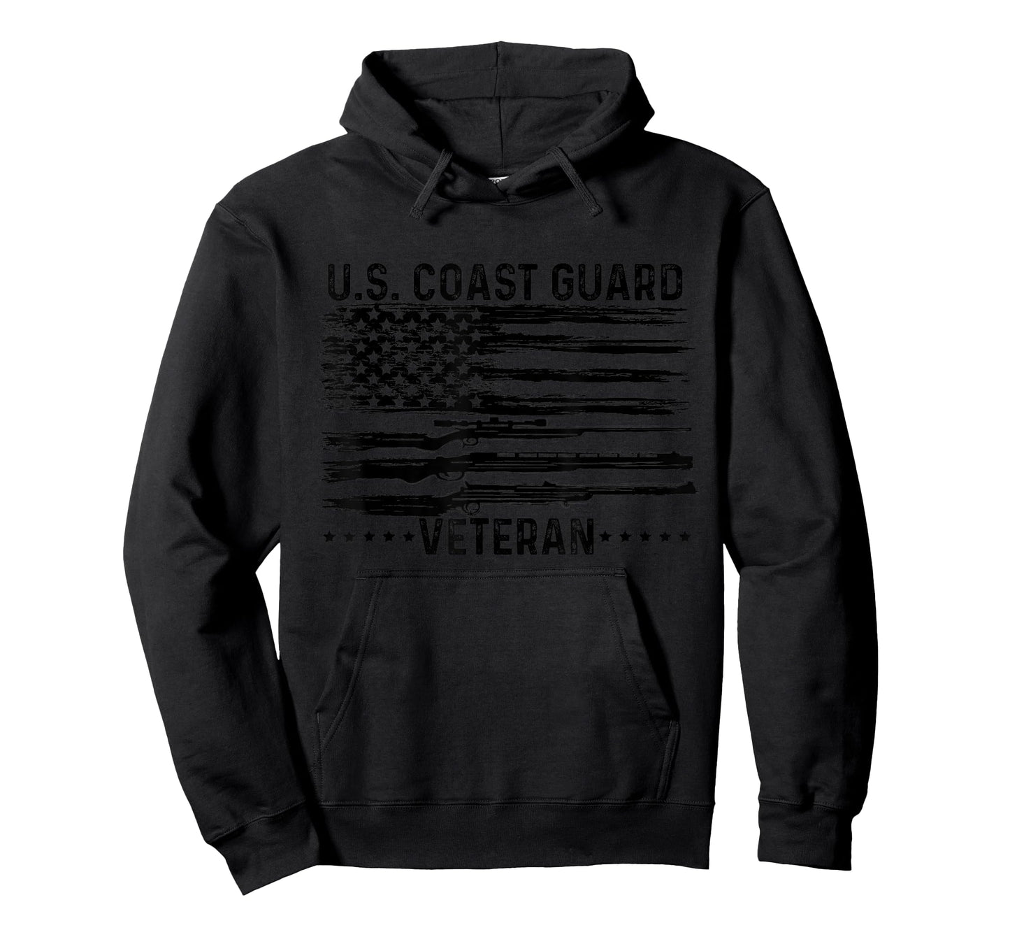 US Coast Guard Veteran USCG Distressed American Flag T-Shirt