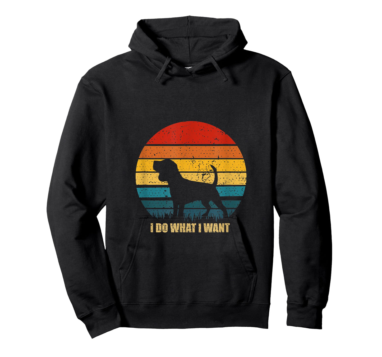 Funny Dog Gift Vintage Sunset I Do What I Want Dog Men Women T-Shirt