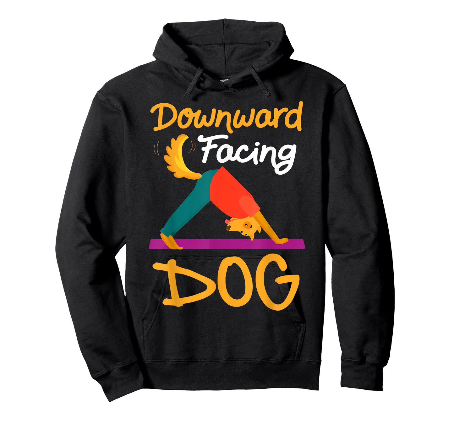 Funny Downward Facing Dog On Yoga Mat Yoga Pose Meditation T-Shirt