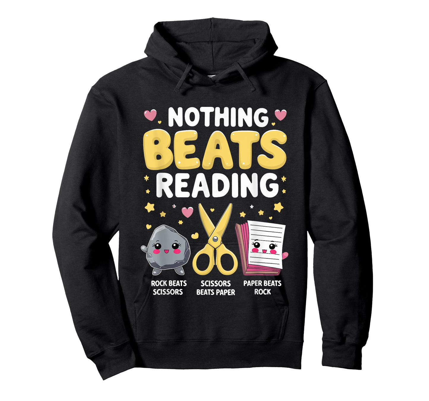 Nothing Beats Reading Rock Paper Scissors Funny Book Lover T-Shirt