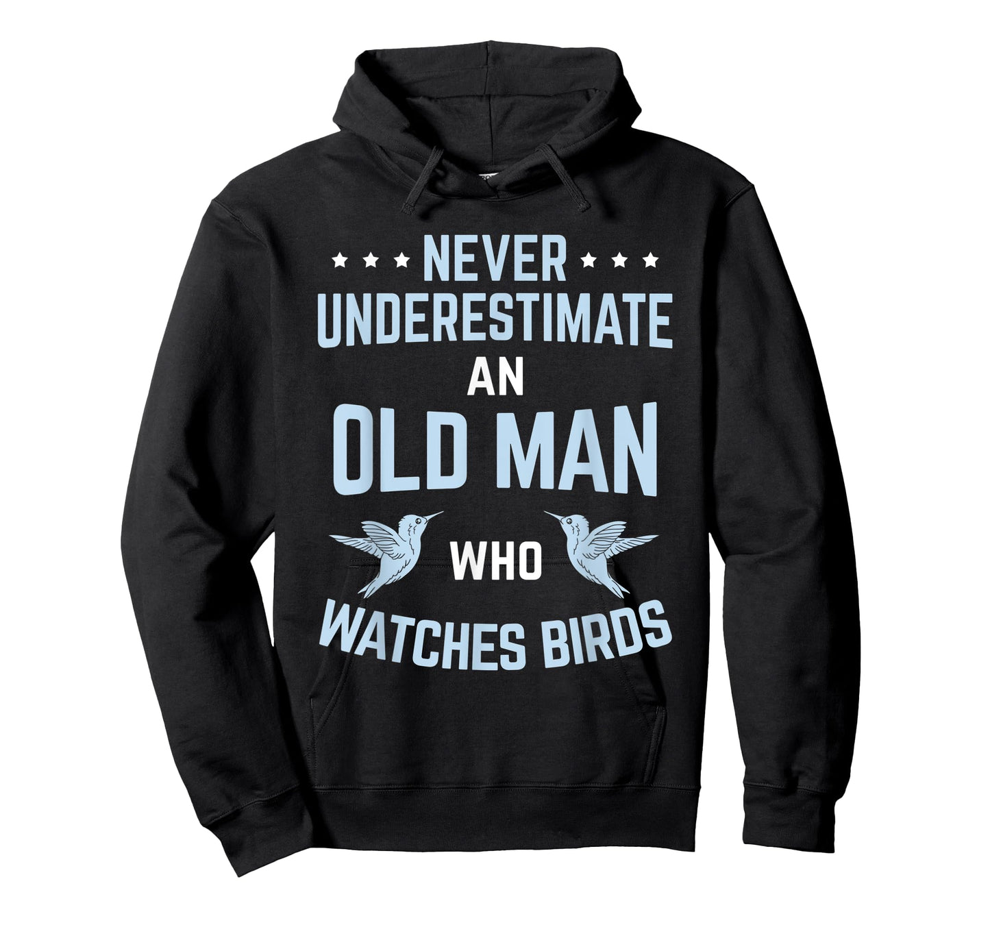 Mens Never Underestimate Old Man Birdwatching Birding Birder T-Shirt