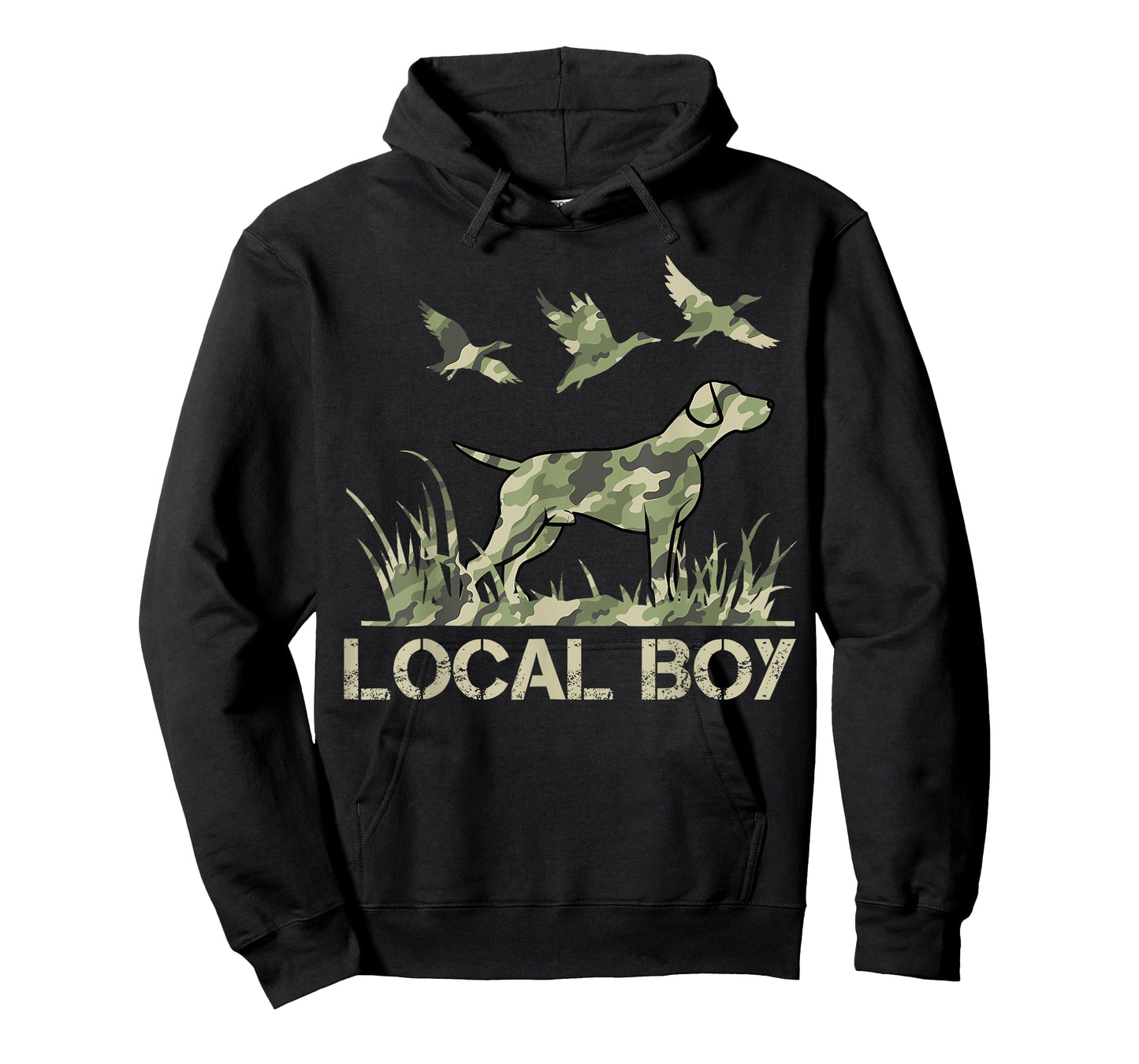 Retro Southern Boy Camouflage Hunting Dog Camo Duck Hunter T-Shirt