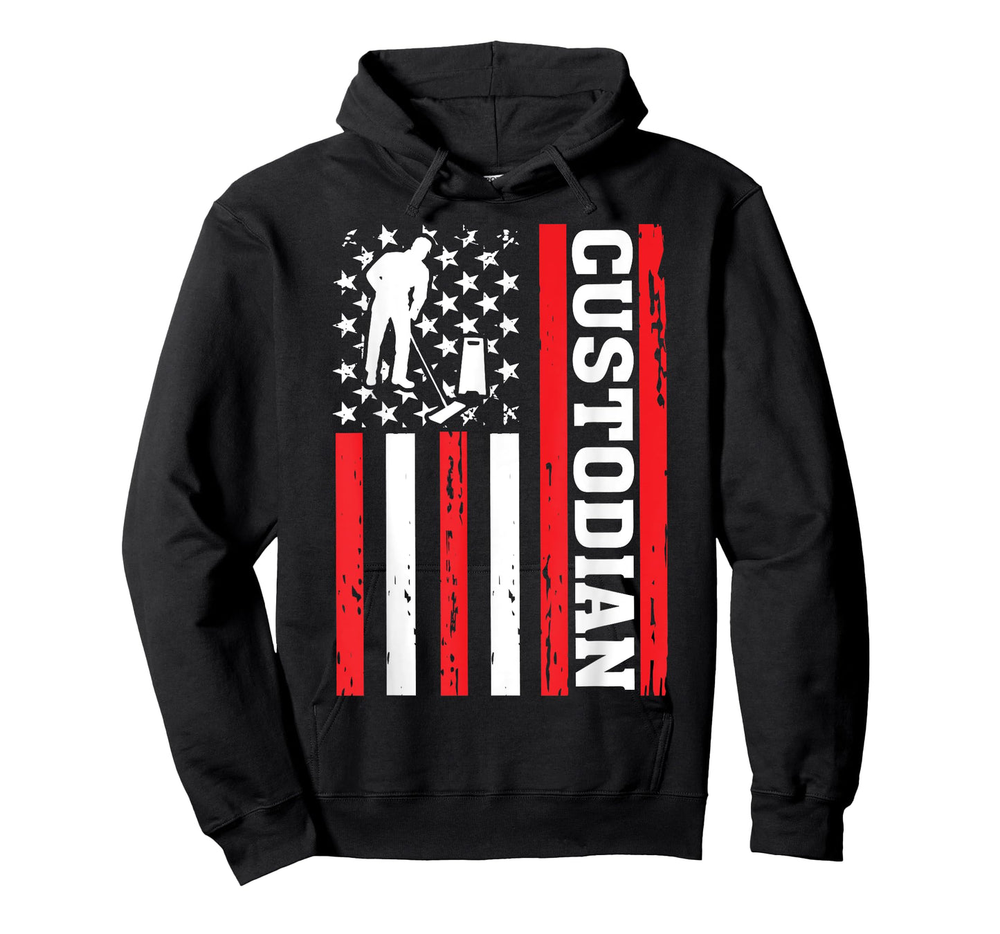 Custodian USA Flag Funny School Cleaning American Patriotic T-Shirt