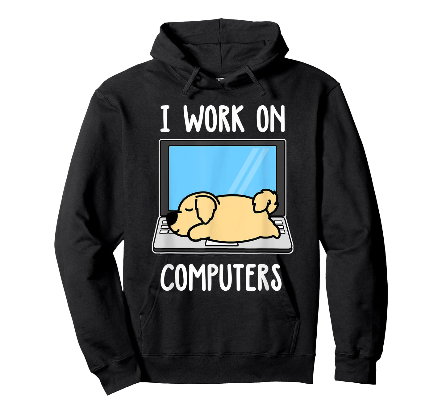 Golden Retriever I Work On Computer Dog Sleep Puppy Lovers T-Shirt