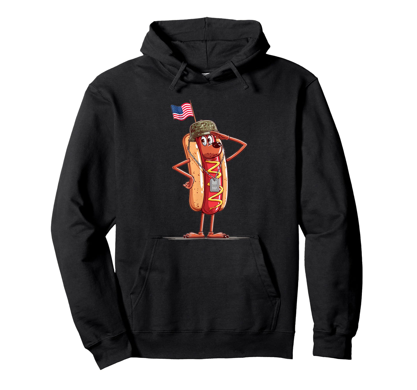 Cool Saluting Hotdog Costume for Hotdogs in US Colors Lovers T-Shirt