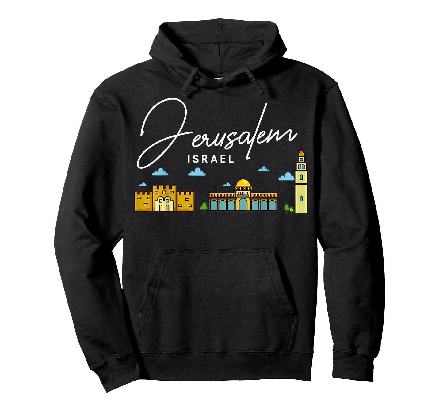 Jerusalem Israel City Skyline Map Travel T-Shirt