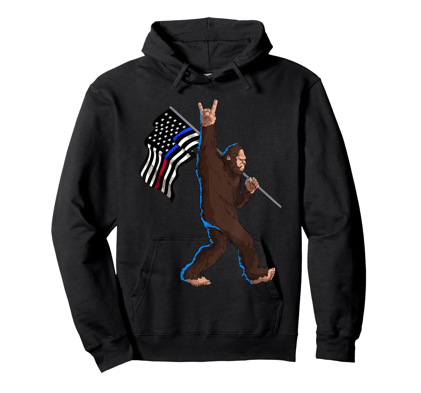Police Fire First Responder Flag for Bigfoot Rock and Roll T-Shirt