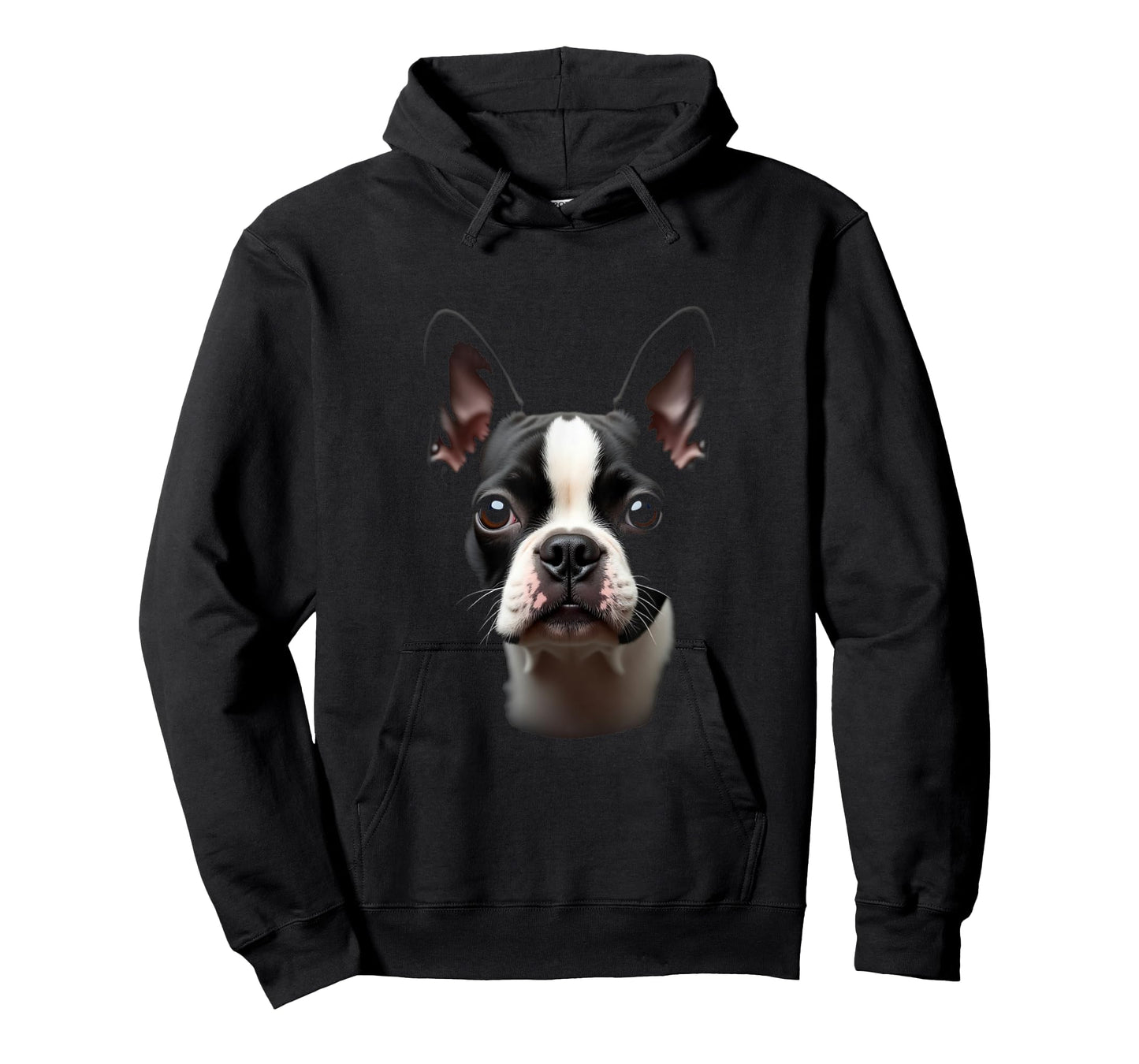 Black Boston Terrier Dog Bostie Face T-Shirt